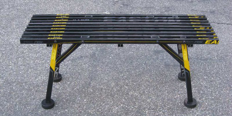 Hockey stick bench — flagship furniture piece