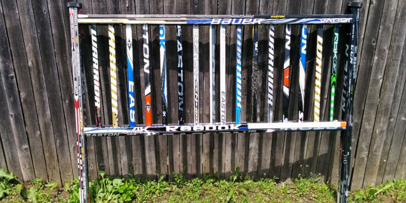 Hockey stick headboard